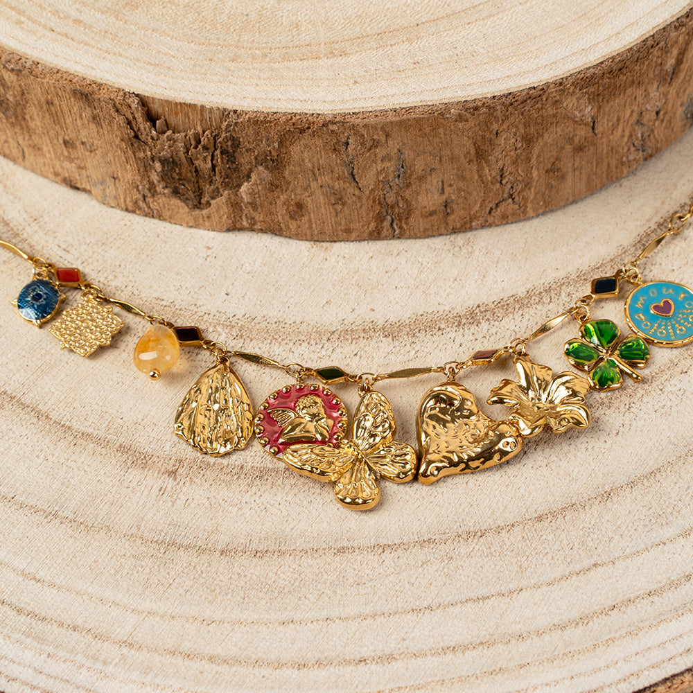 BRACCIALE FINO CON CHARM COLORATI