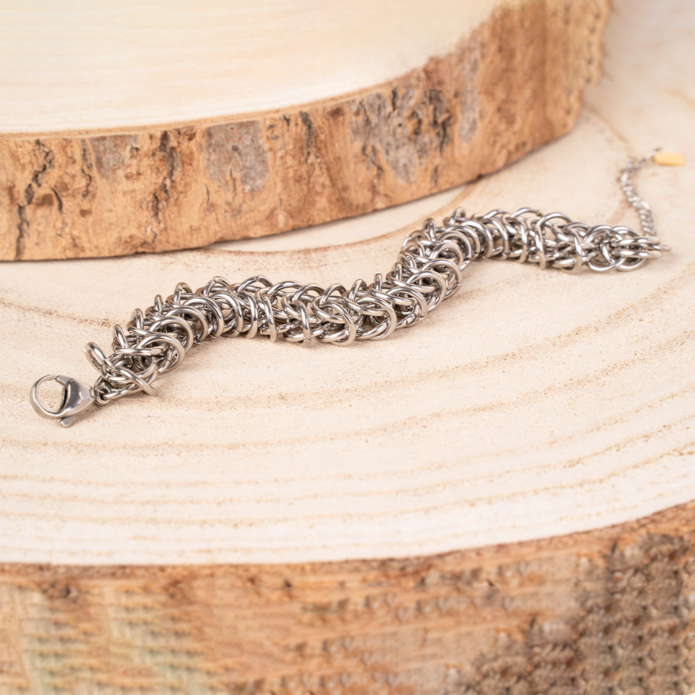 BRACCIALE CON TRAMA A CERCHI INTRECCIATI