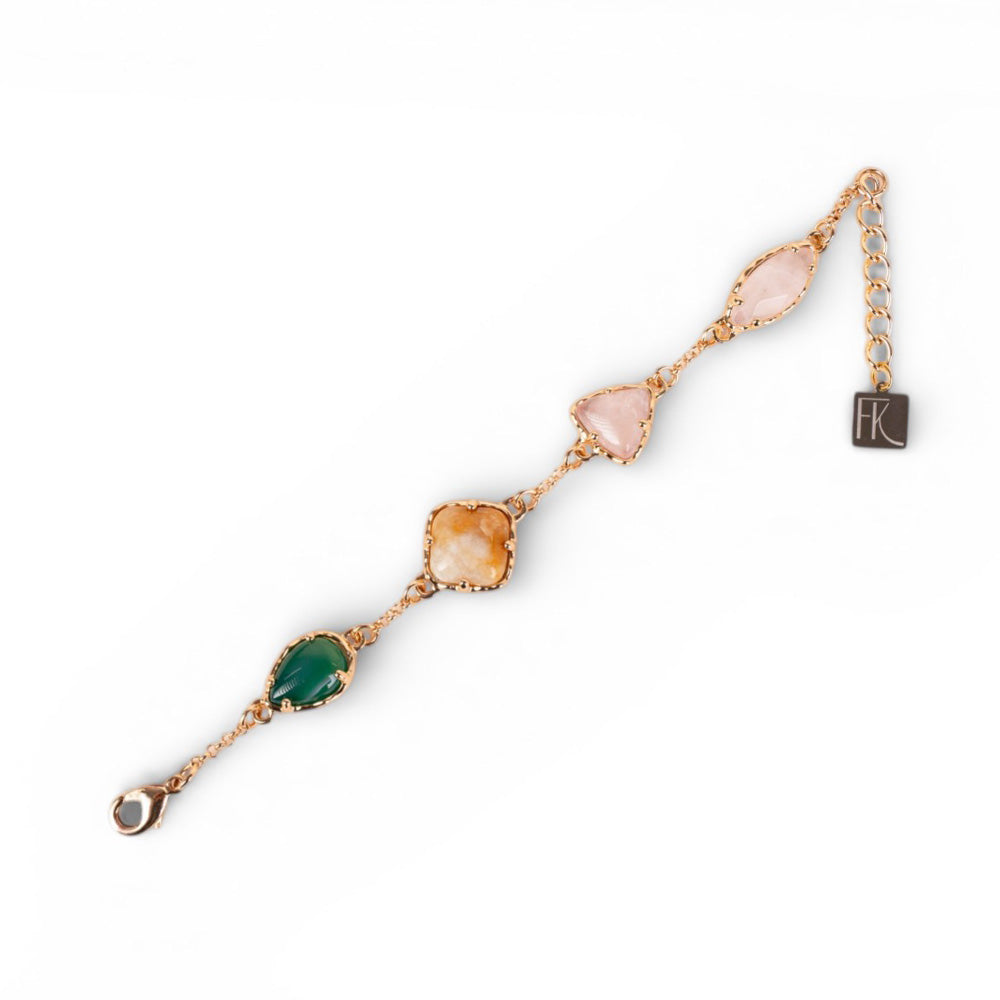 BRACCIALE CON PIETRE DI FORME E COLORI DIVERSI