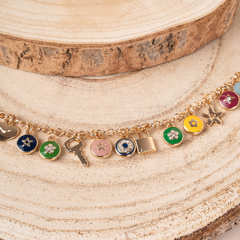 BRACCIALE CON CHARM COLORATI
