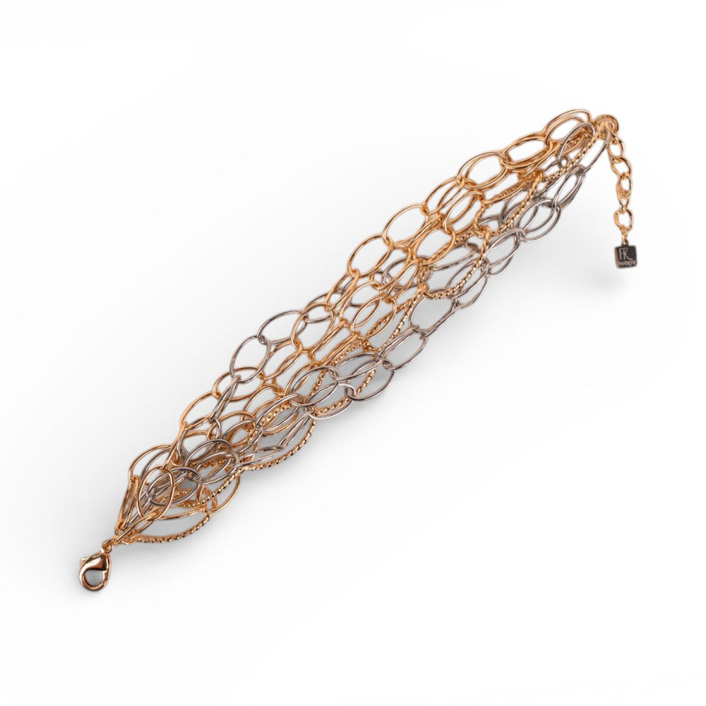 BRACCIALE MULTIFILO CON CATENE A CONTRASTO