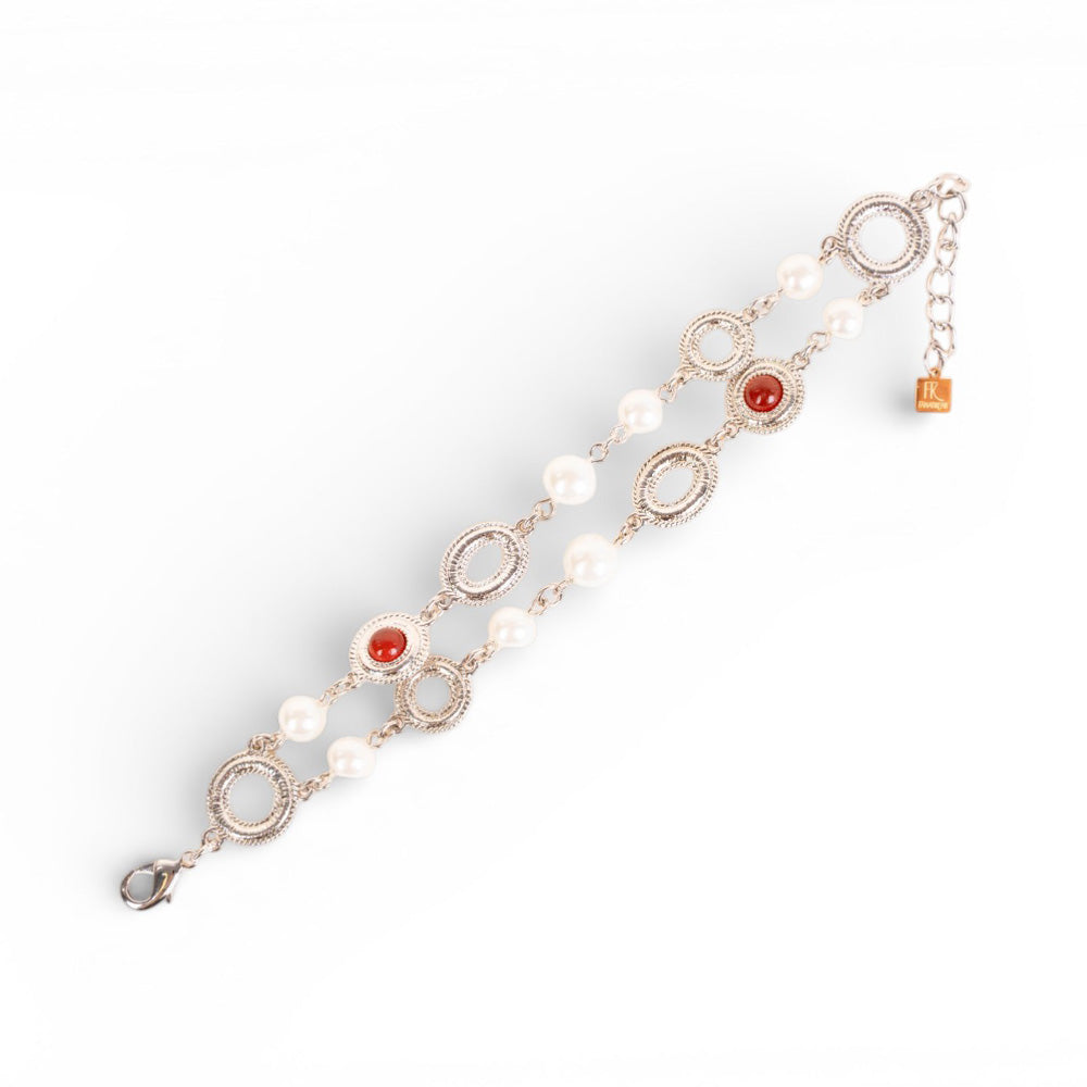 BRACCIALE A DUE FILI BERLE E DISCHI LAVORATI