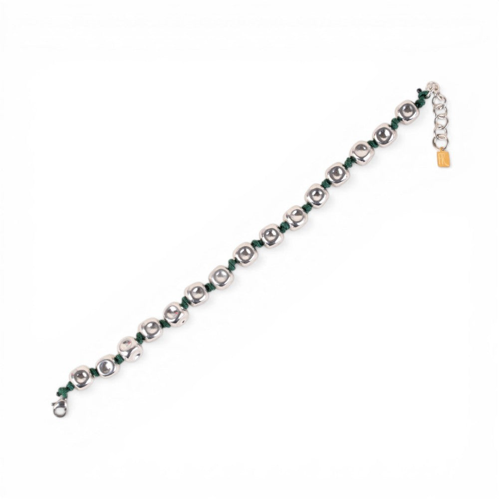 BRACCIALE CON PEPITE  E CORDINO COLORATO