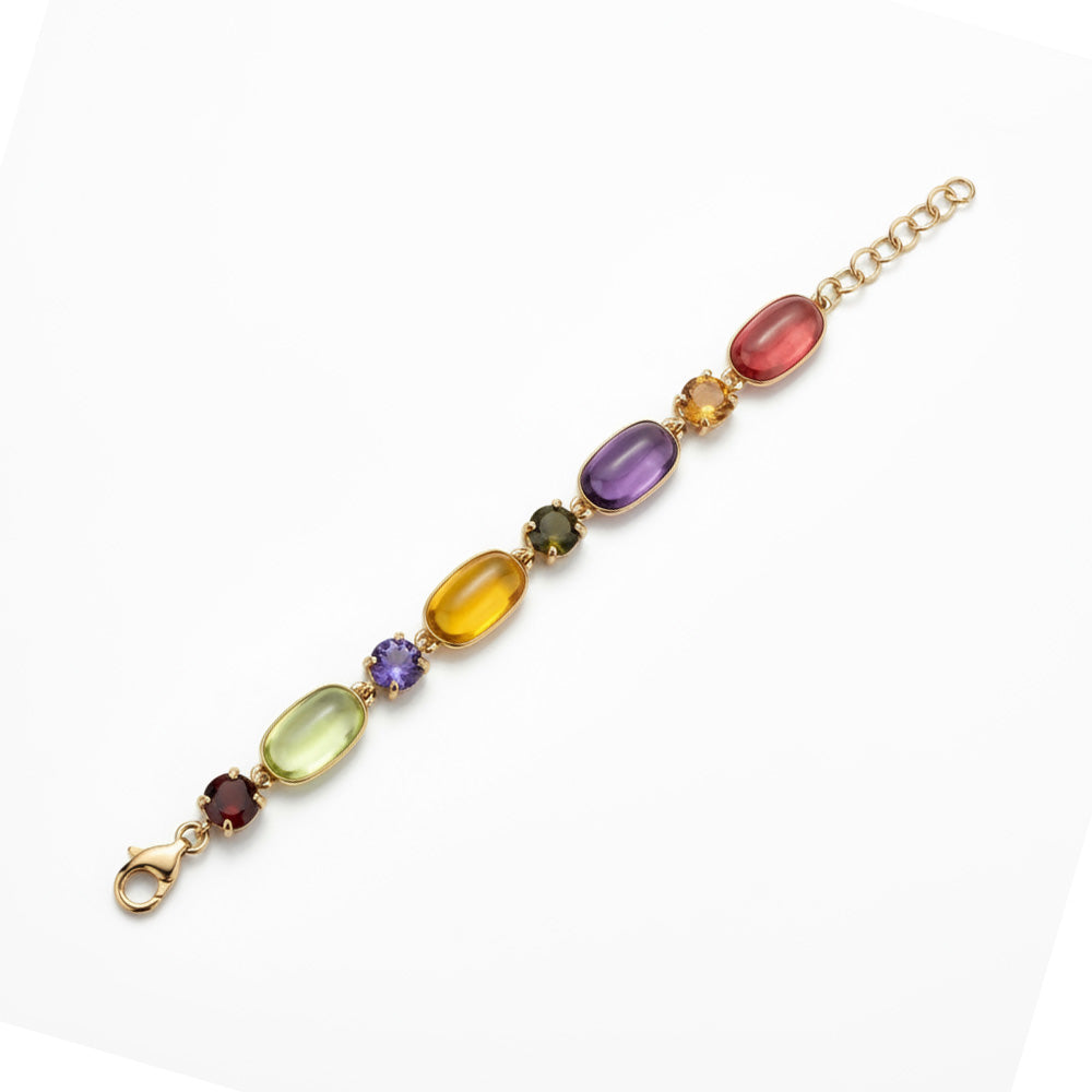 BRACCIALE CON PIETRE ALLUNGATE COLORATE