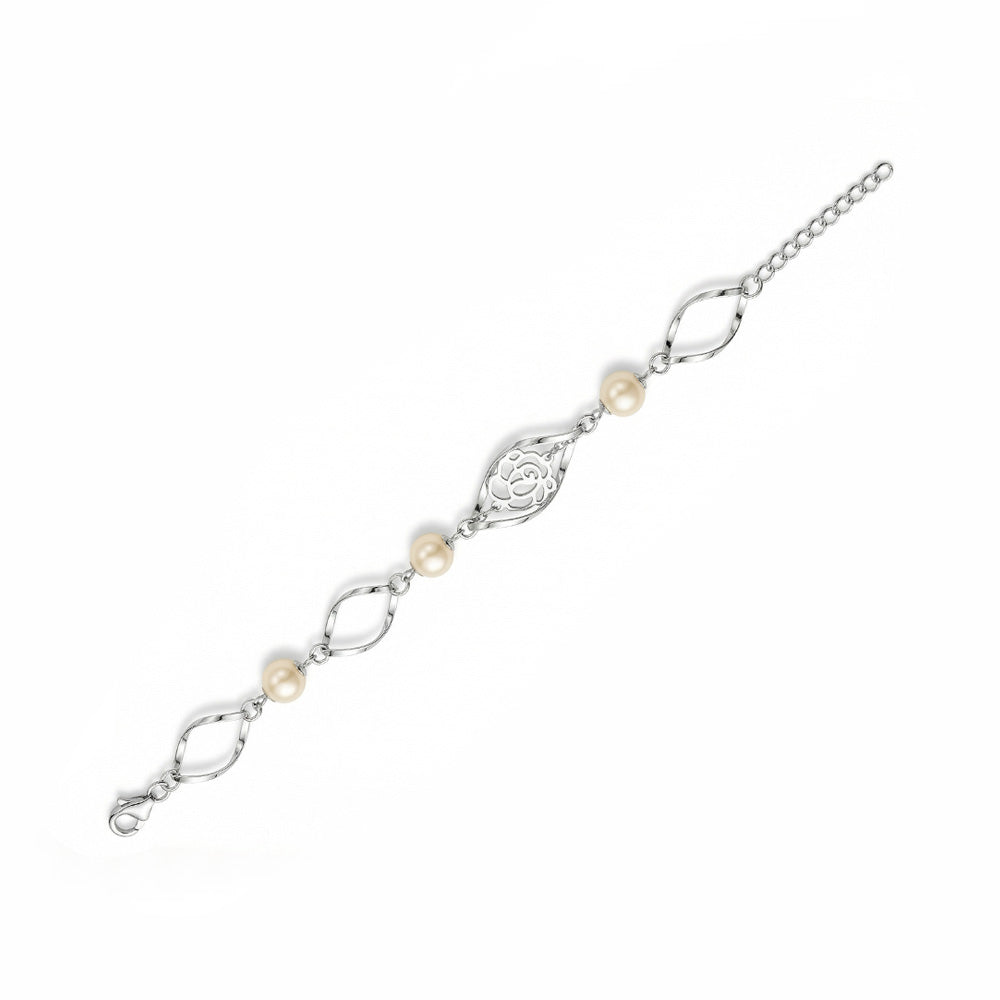 BRACCIALE A SPIRALE CON ROSA MINIMAL