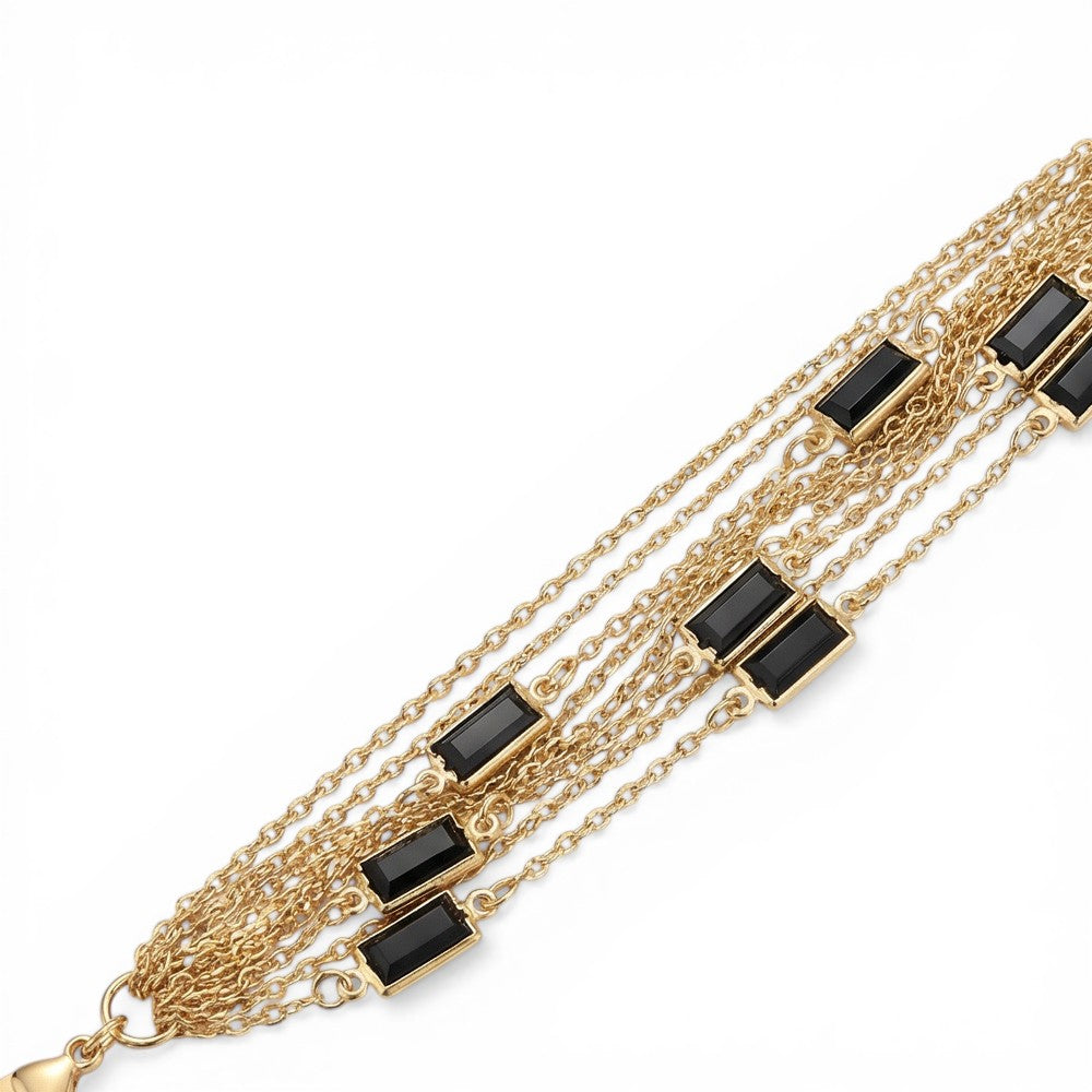 BRACCIALE MULTIFILO CON PIETRE RETTANGOLARI