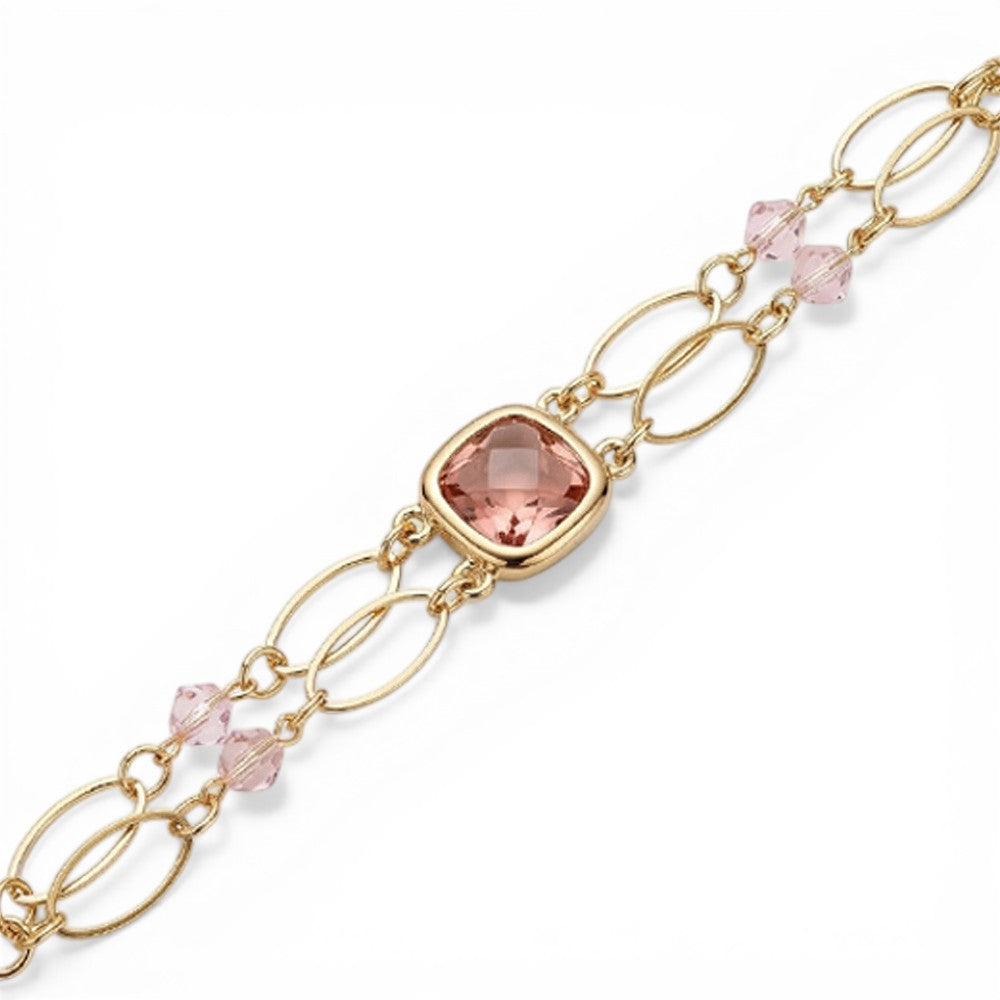 BRACCIALE A FILA DOPPIA CON PIETRA CENTRALE