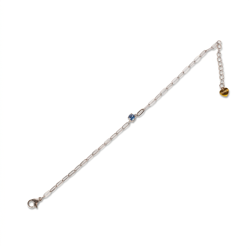 BRACCIALE A CATENA FINA CON STRASS COLORATO CENTRALE