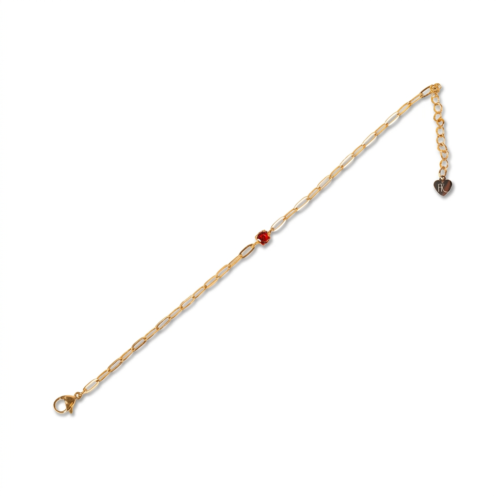 BRACCIALE A CATENA FINA CON STRASS COLORATO CENTRALE
