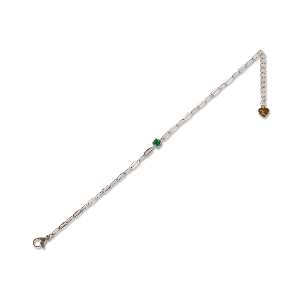 BRACCIALE A CATENA FINA CON STRASS COLORATO CENTRALE