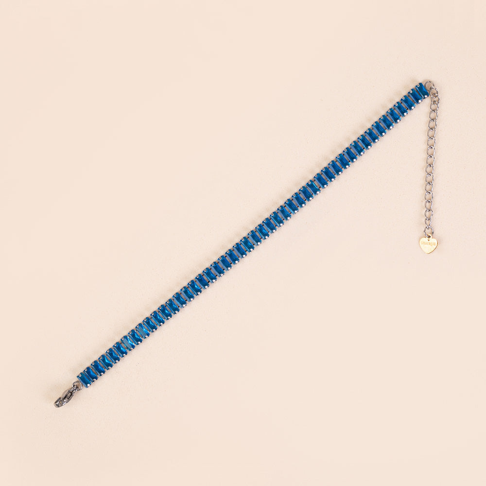 BRACCIALE MODELLO TENNIS CON STRASS RETTANGOLARI