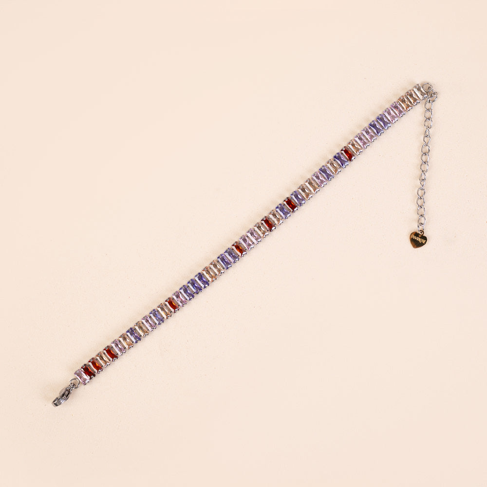 BRACCIALE MODELLO TENNIS CON STRASS RETTANGOLARI