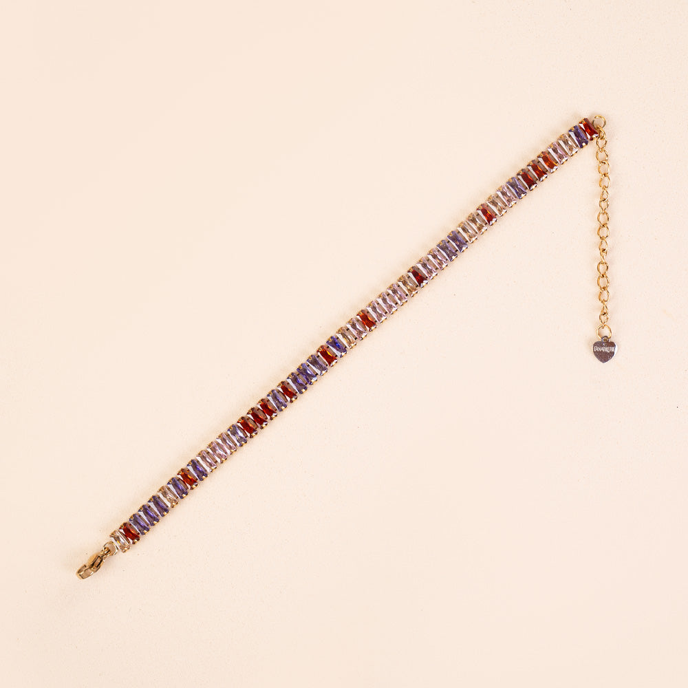 BRACCIALE MODELLO TENNIS CON STRASS RETTANGOLARI