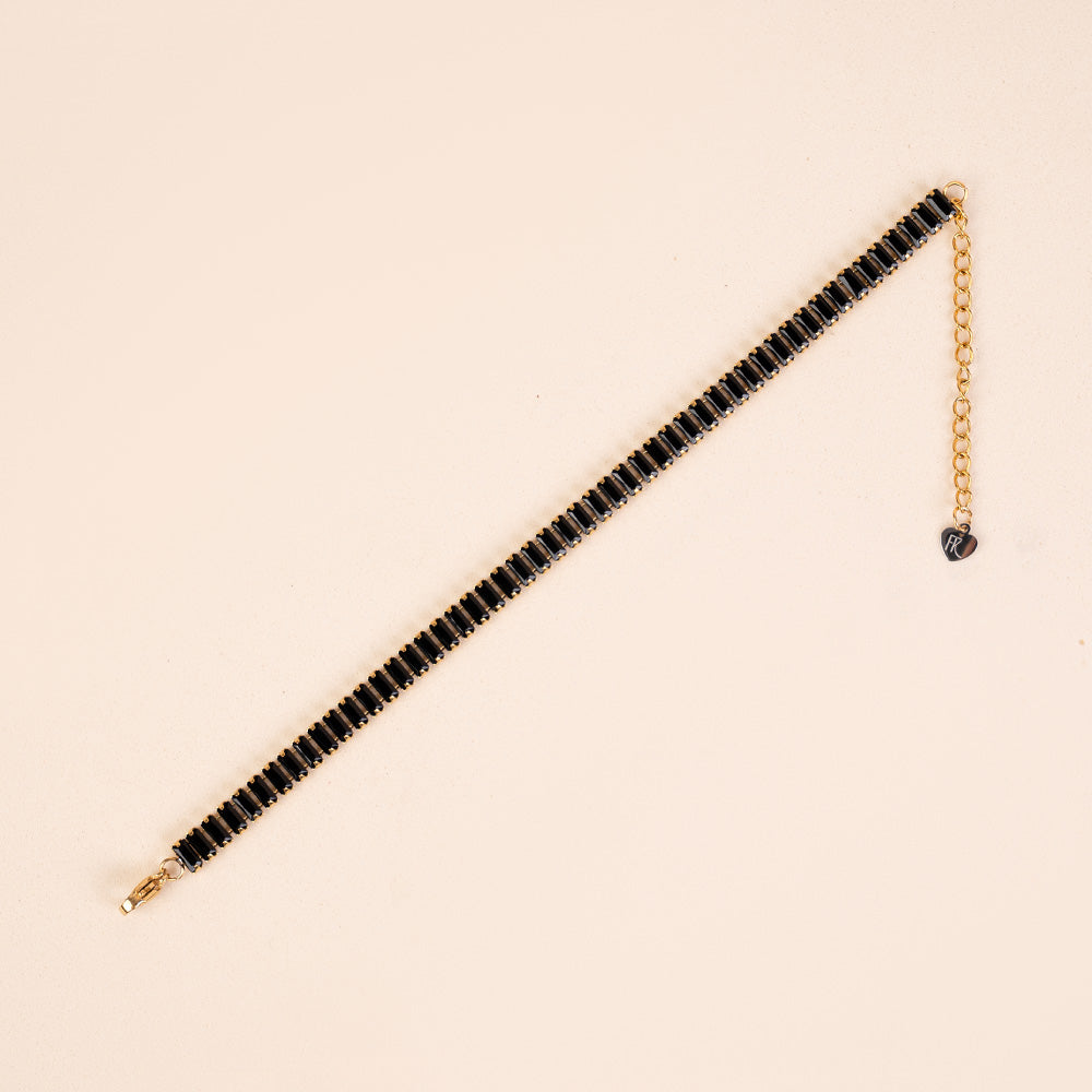 BRACCIALE MODELLO TENNIS CON STRASS RETTANGOLARI