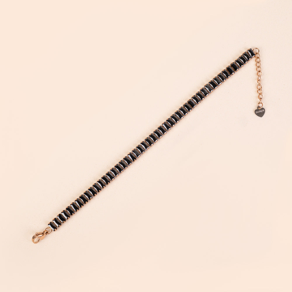 BRACCIALE MODELLO TENNIS CON STRASS RETTANGOLARI