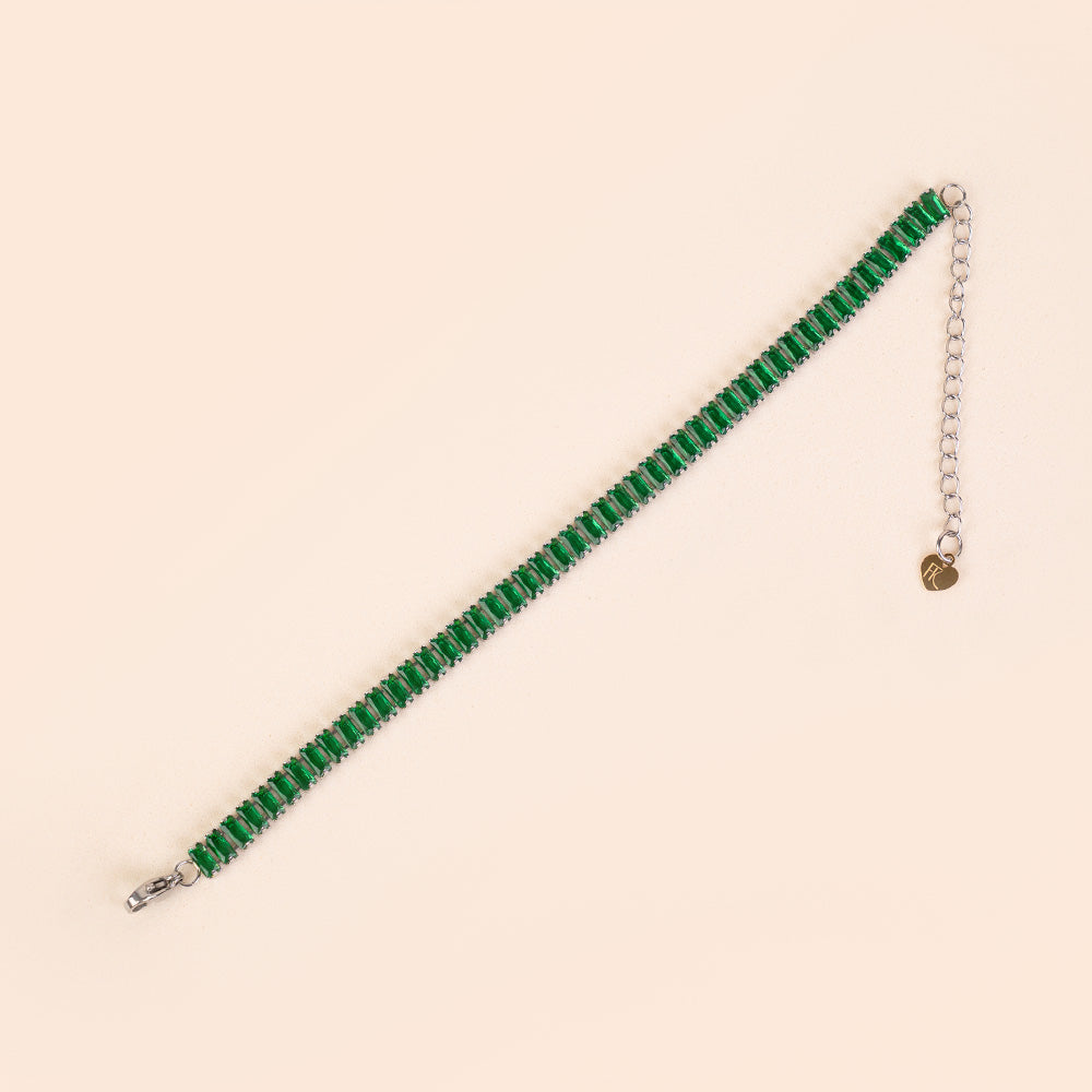 BRACCIALE MODELLO TENNIS CON STRASS RETTANGOLARI