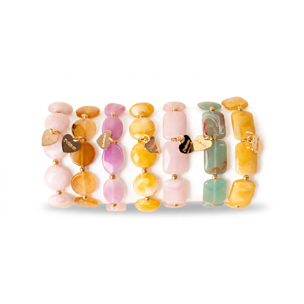 ELASTIC BRACELETS WITH COLORED STONES