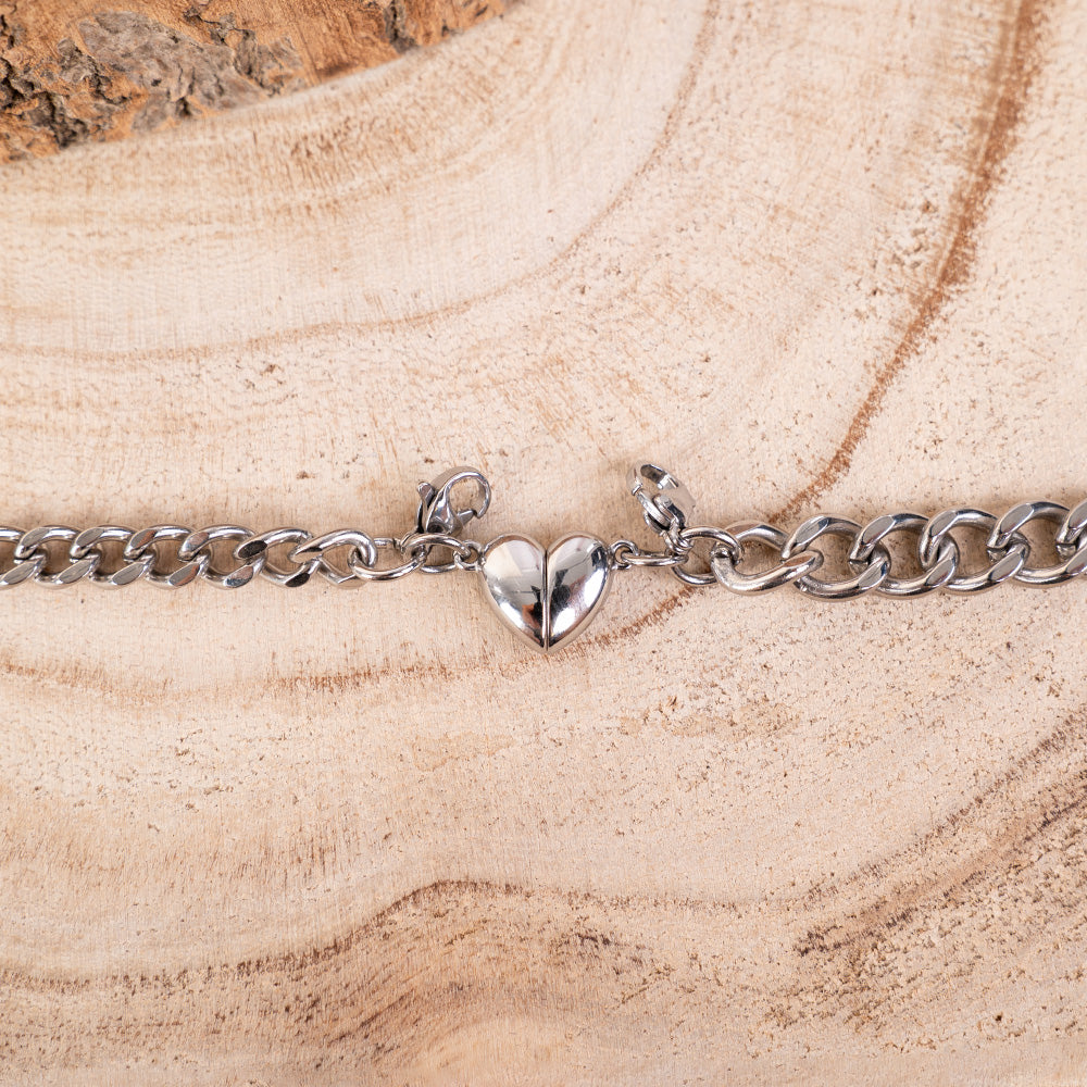 BRACCIALE A COPPIA CON CUORE SPEZZATO A CALAMITA
