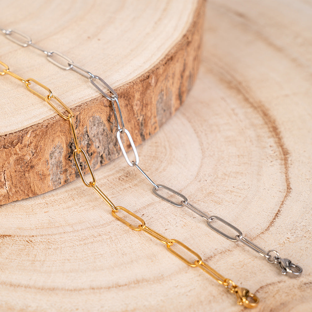 BRACCIALE A CATENA SEMPLICE CON MAGLIA ALLUNGATA
