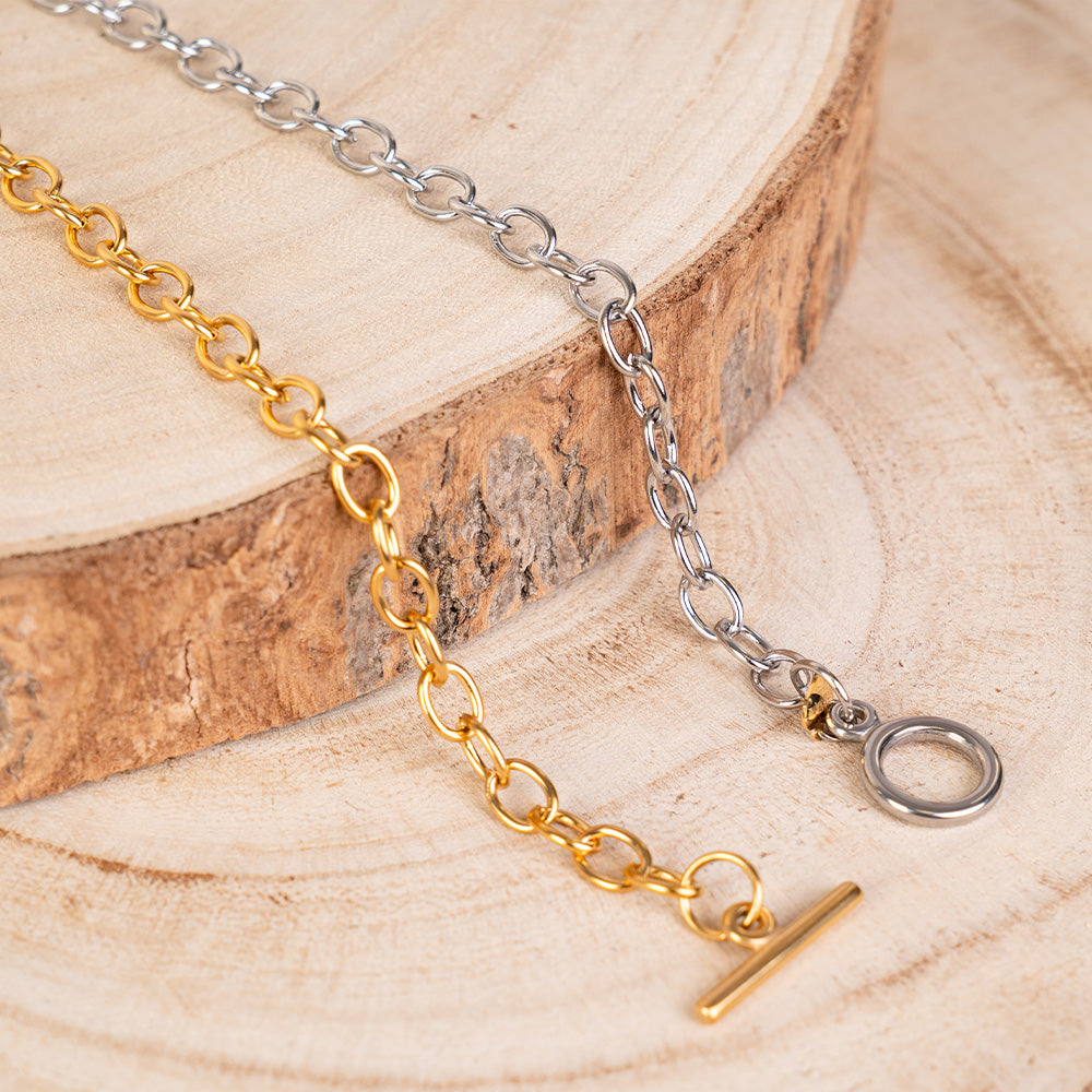 BRACCIALE A CATENA CON CHIUSURA A T