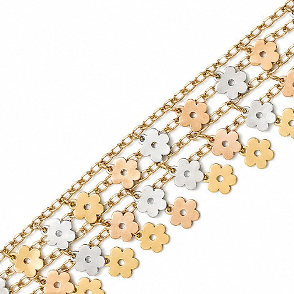 BRACCIALE MORBIDO MULTIFILO CON MARGHERITE PENDENTI