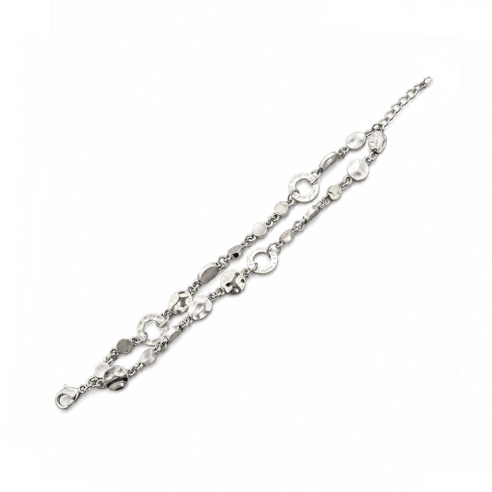 BRACCIALE CON CERCHI EFFETTO MARTELLATO SATINATO LUCIDO