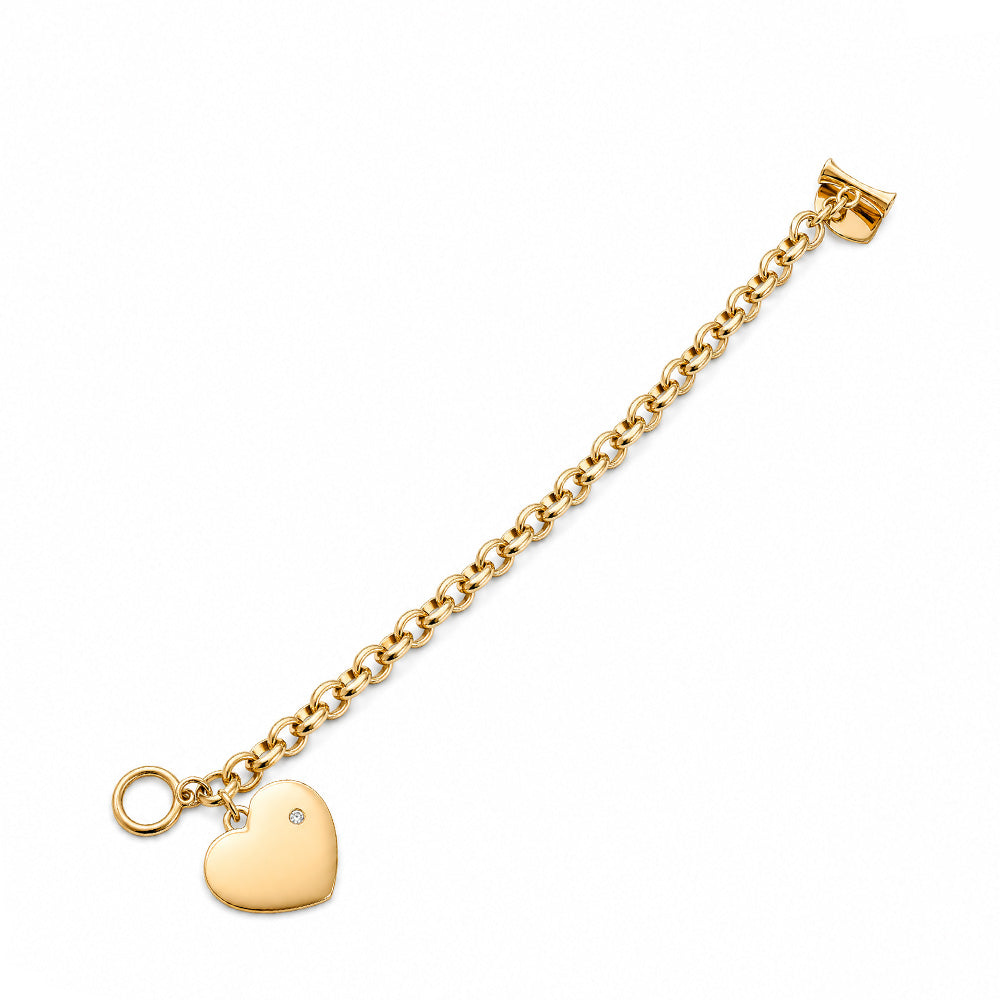BRACCIALE A MAGLIA CIRCOLARE CON PENDENTE A FORMA DI CUORE