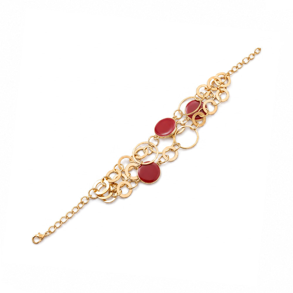 BRACCIALE MORBIDO MULTIFILO CON ELEMENTI CIRCOLARI COLORATI