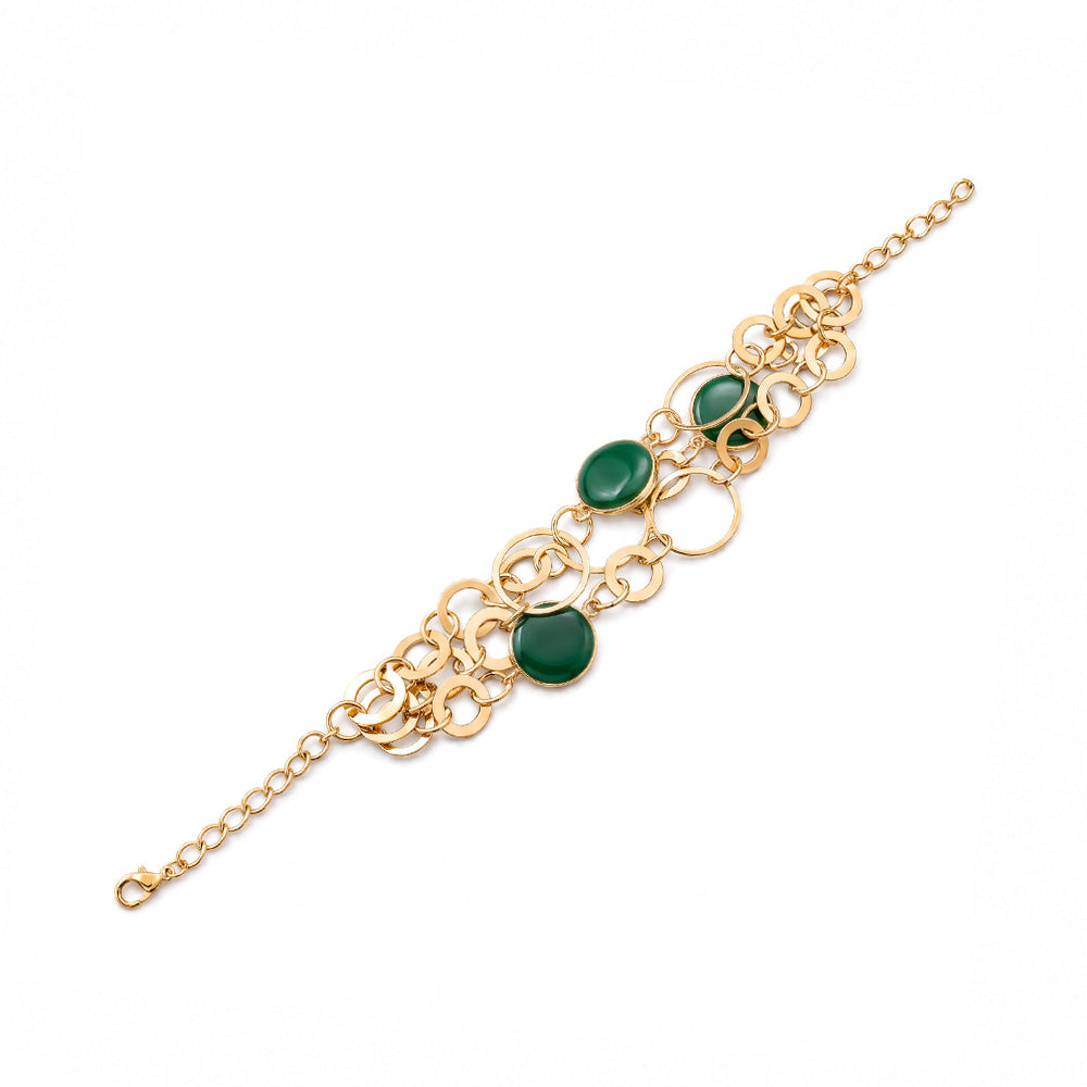 BRACCIALE MORBIDO MULTIFILO CON ELEMENTI CIRCOLARI COLORATI