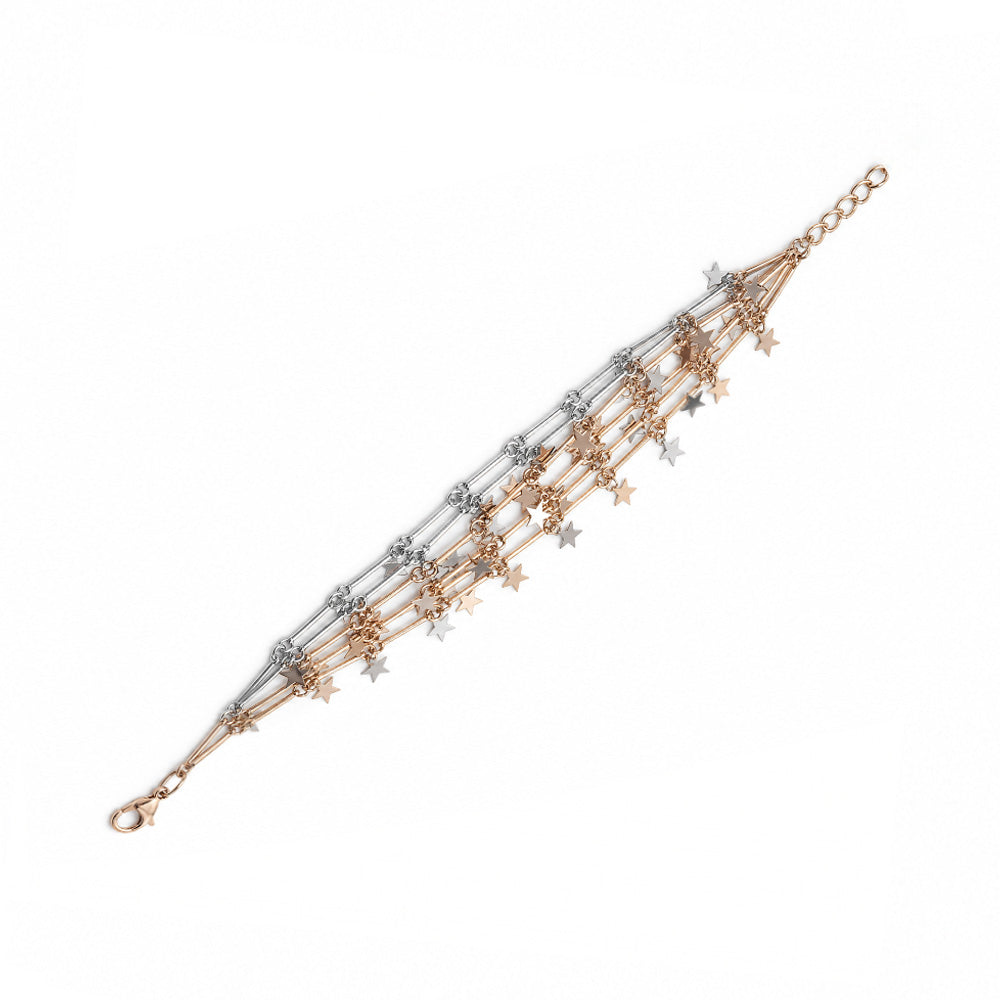 BRACCIALE MORBIDO MULTIFILO CON STELLE PENDENTI