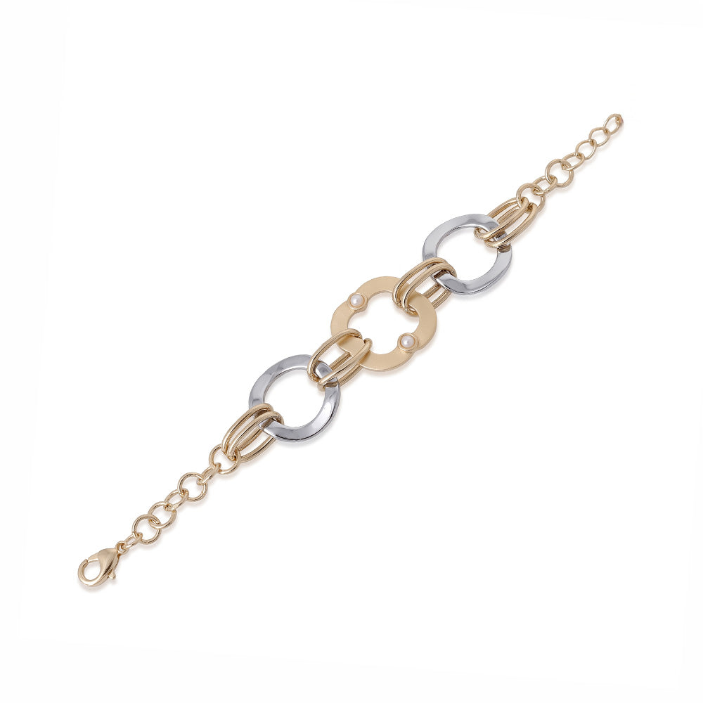 BRACCIALE CON CERCHI IN METALLO LUCIDO E STATINO