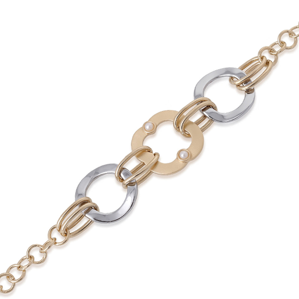 BRACCIALE CON CERCHI IN METALLO LUCIDO E STATINO
