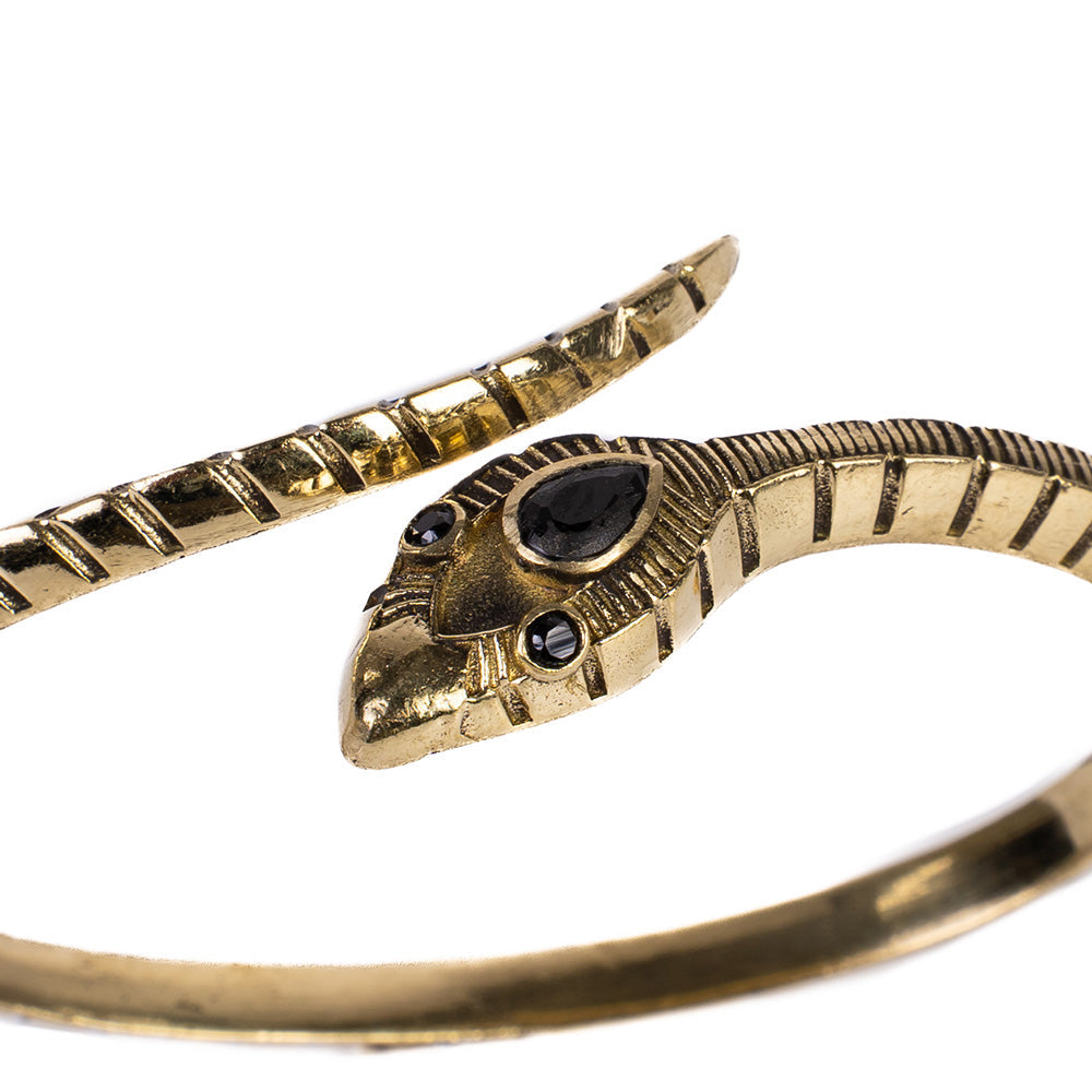 BRACCIALE RIGIDO SERPENTE CON PIETRA