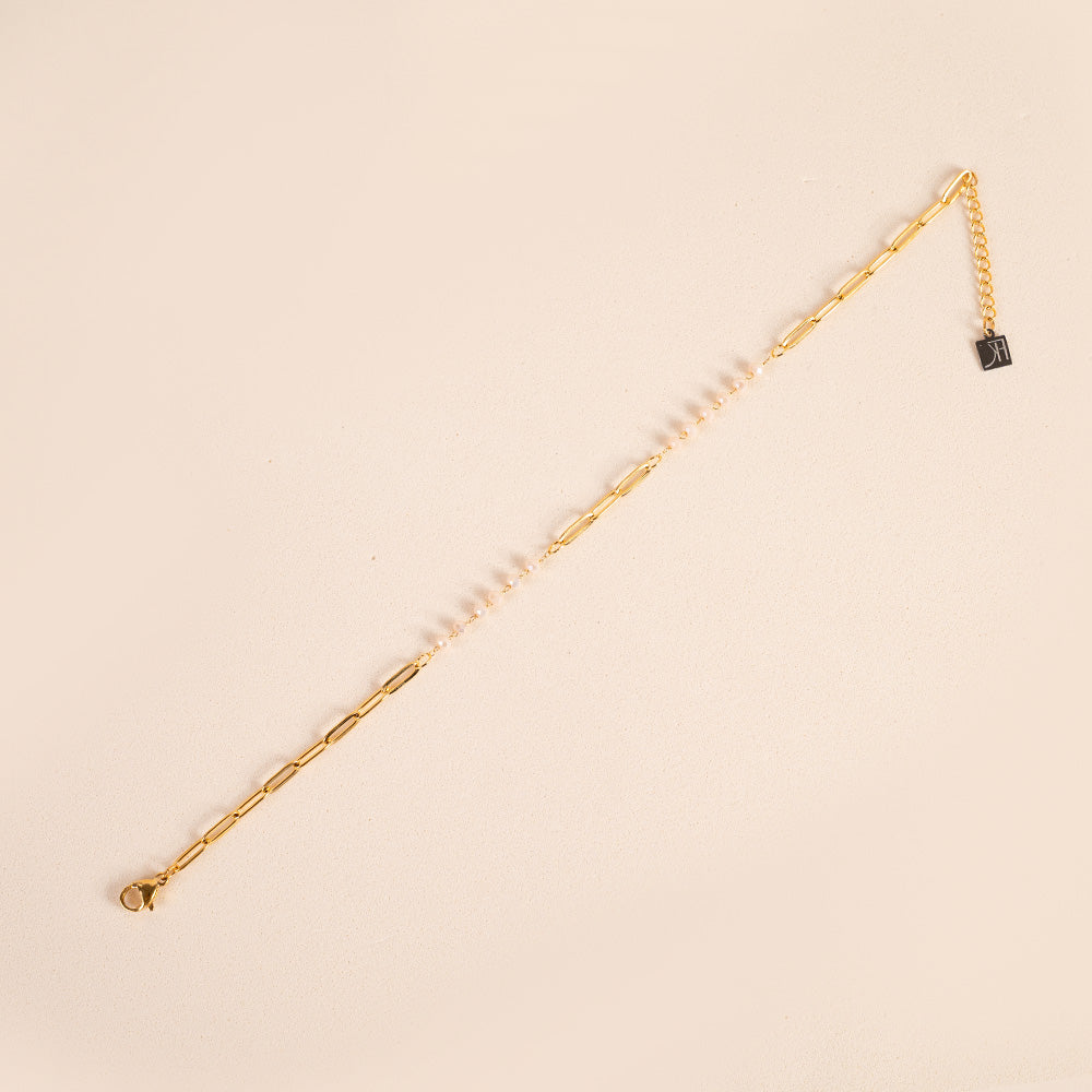 SIMPLE CHAIN ​​ANKLET WITH COLORED CRYSTALS