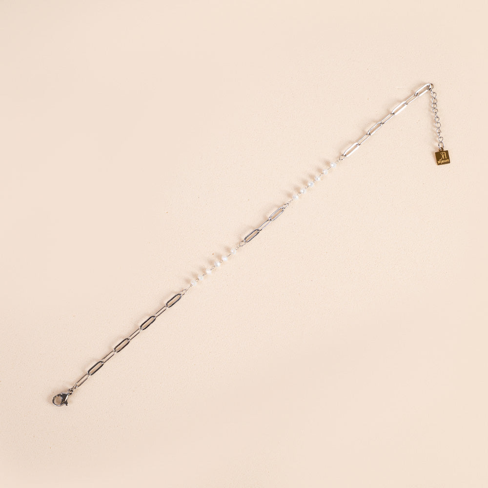 SIMPLE CHAIN ​​ANKLET WITH COLORED CRYSTALS