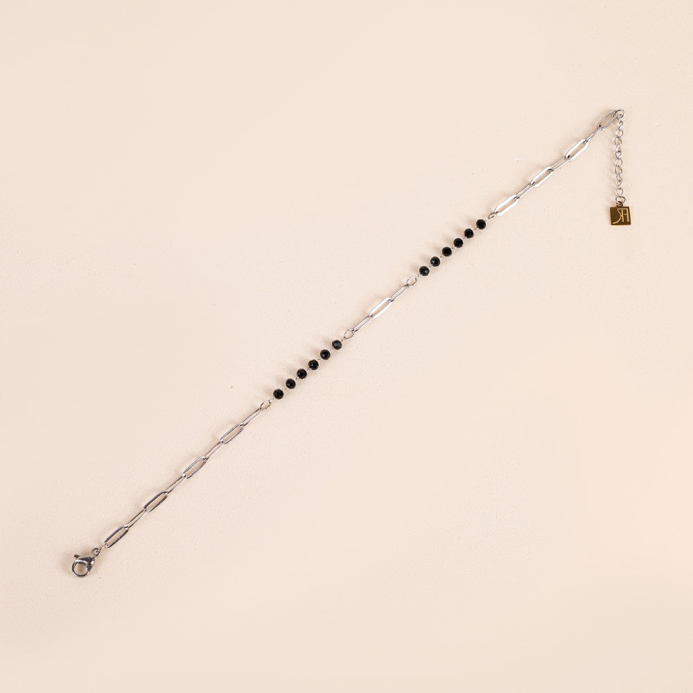 SIMPLE CHAIN ​​ANKLET WITH COLORED CRYSTALS