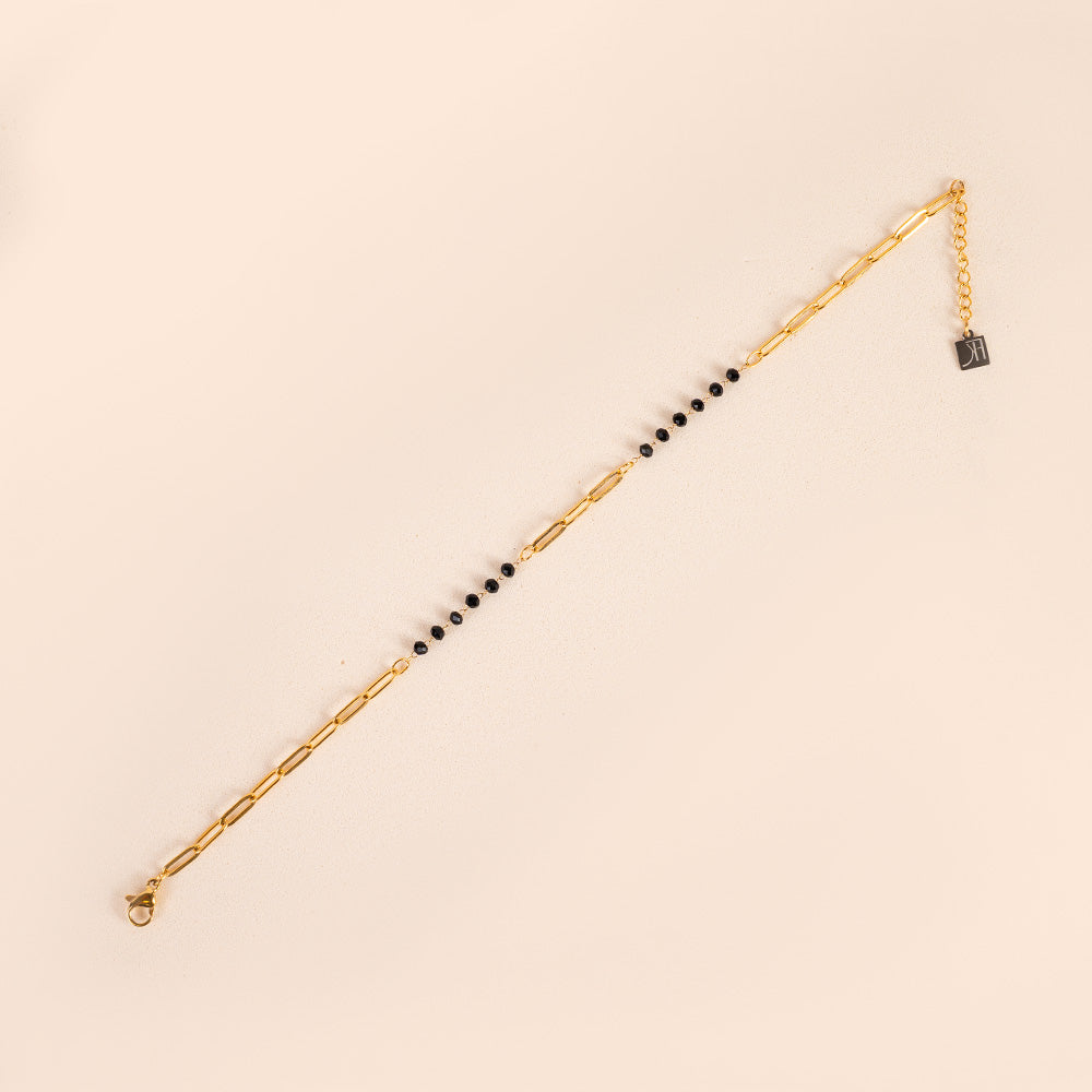 SIMPLE CHAIN ​​ANKLET WITH COLORED CRYSTALS