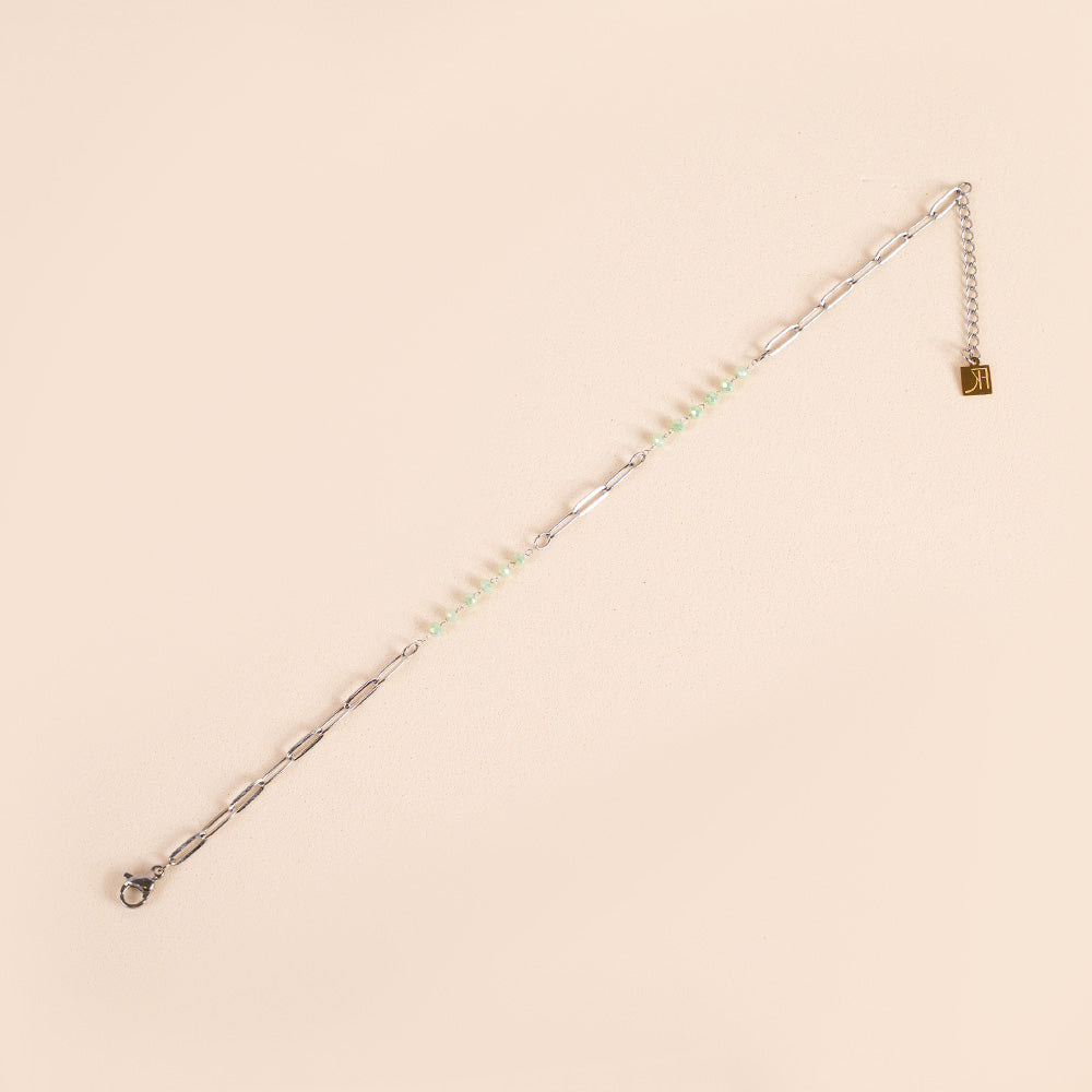 SIMPLE CHAIN ​​ANKLET WITH COLORED CRYSTALS