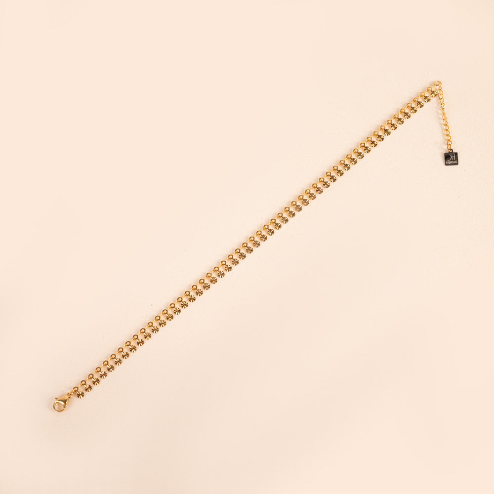 ANKLET WITH MICRO-FLOWERS DANGLING