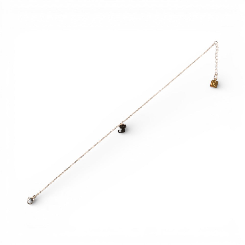 CAVIGLIERA MORBIDA FINA CON GATTO PENDENTE