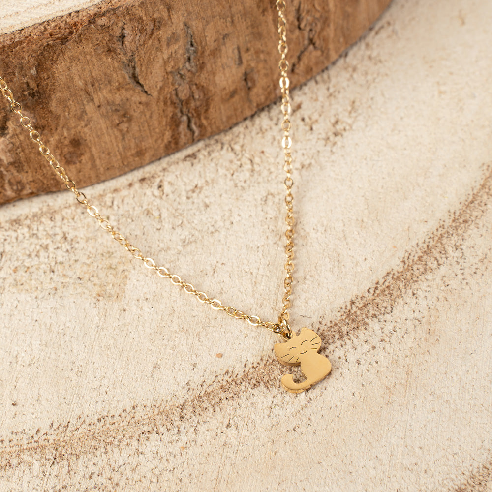 CAVIGLIERA MORBIDA FINA CON GATTO PENDENTE