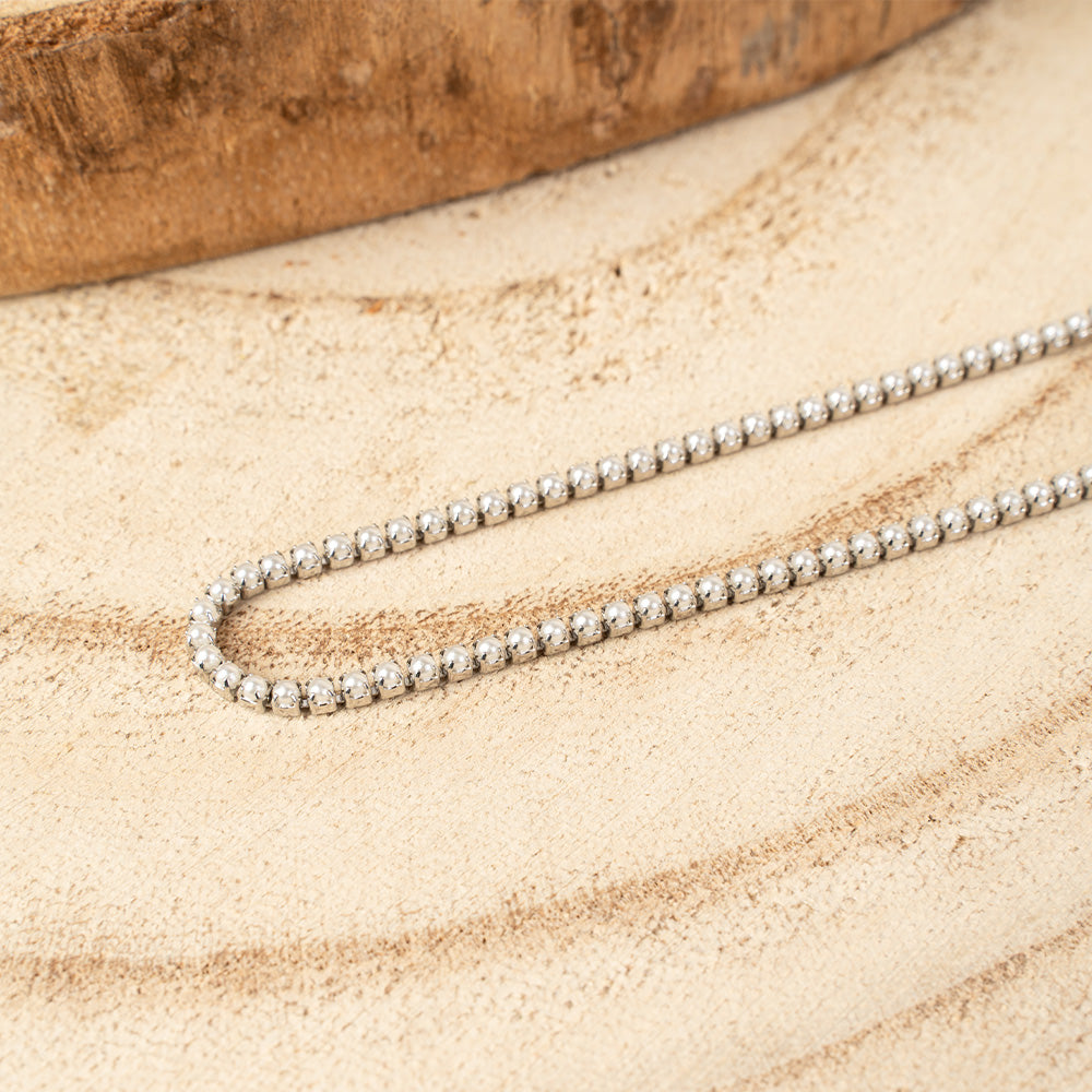 CAVIGLIERA MORBIDA FINA SIMIL TENNIS CON PERLE