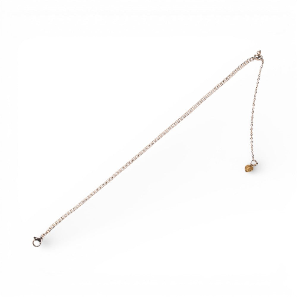 CAVIGLIERA MORBIDA FINA SIMIL TENNIS CON PERLE