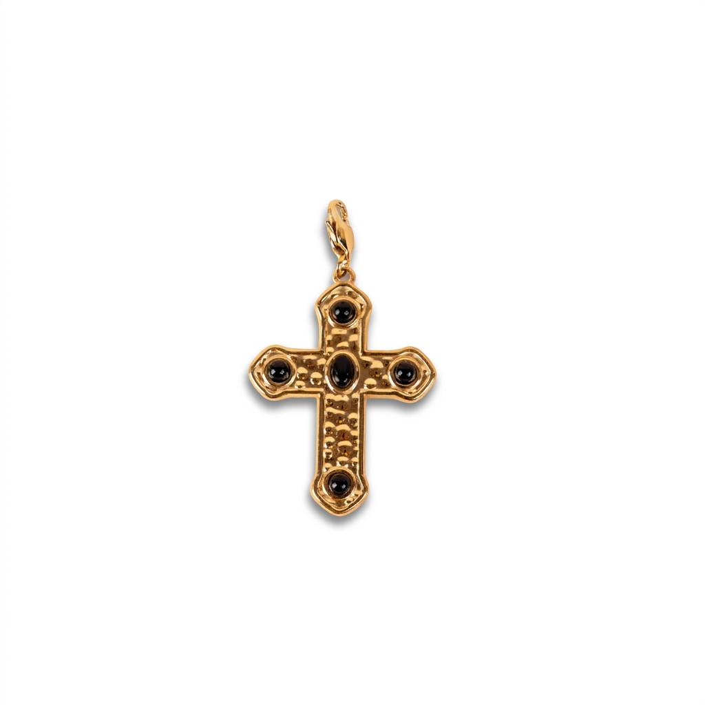 CHARM A CROCE CON PIETRE ALLE ESTREMITA'