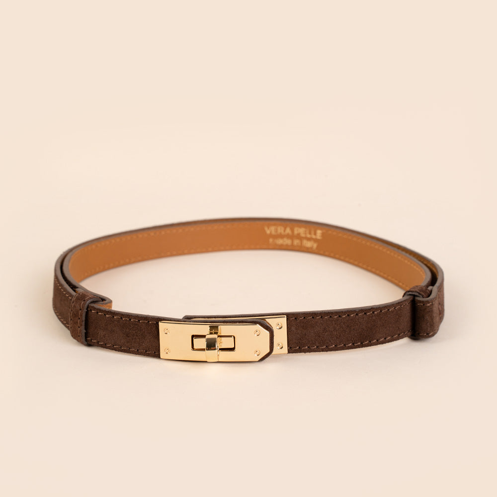 CINTA SCORREVOLE IN CAMOSCIO CON CHIUSURA A GIRELLO