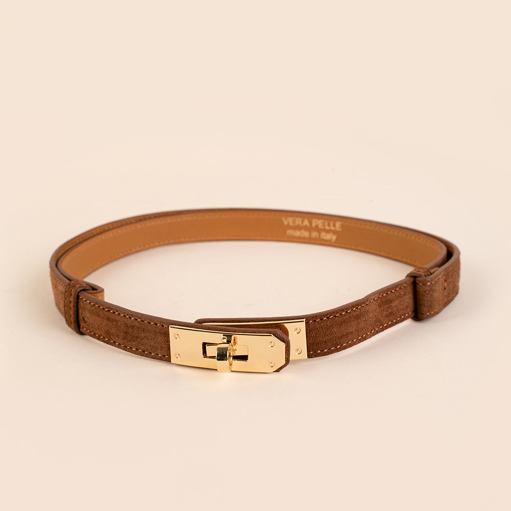 CINTA SCORREVOLE IN CAMOSCIO CON CHIUSURA A GIRELLO