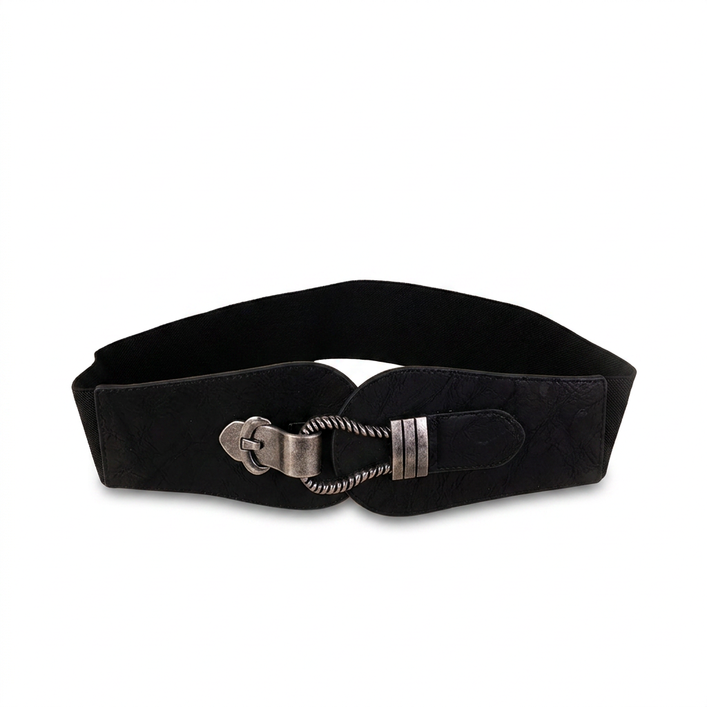 CINTURA ELASTICA CON CHIUSURA RIGATA A CAPPIO