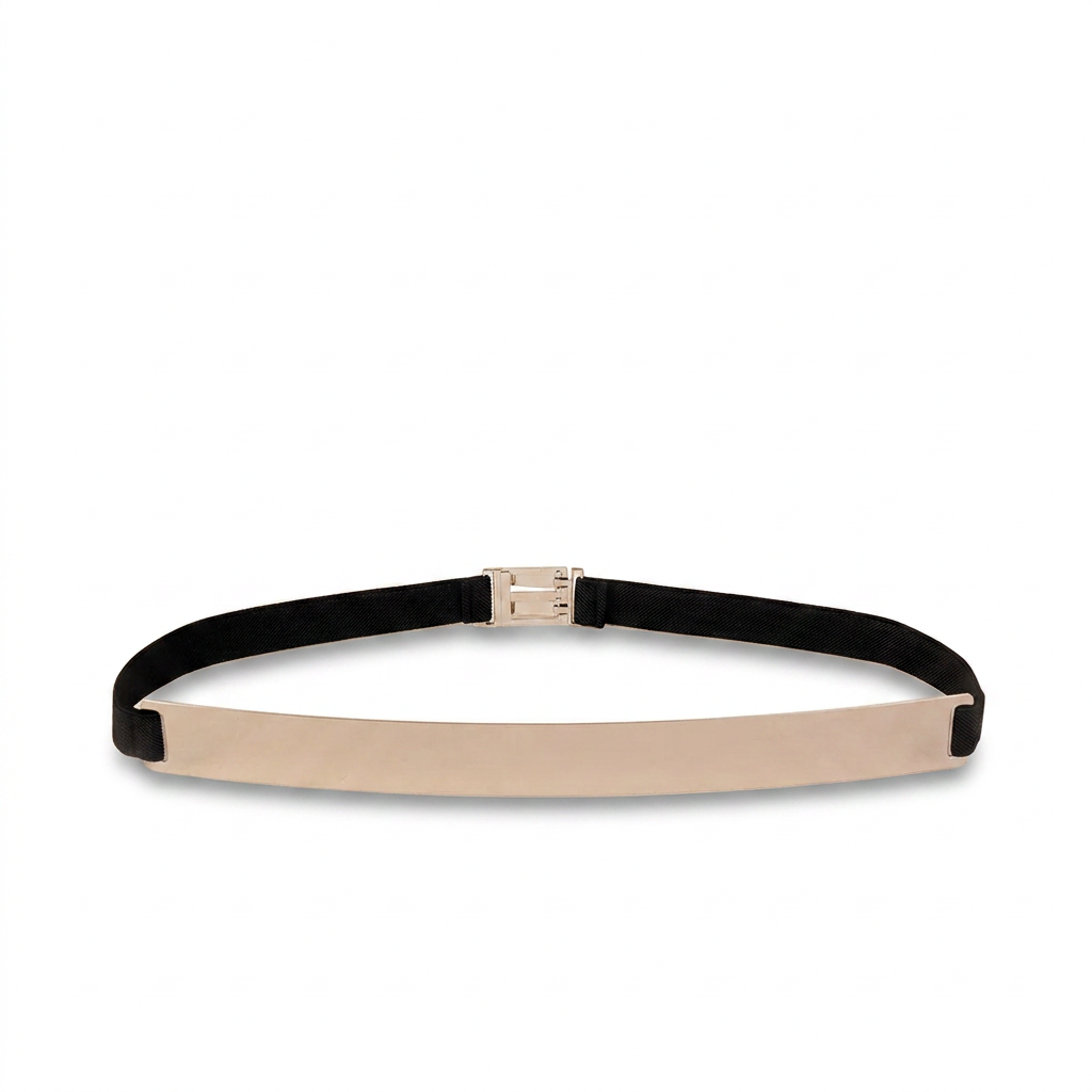 CINTURA ELASTICA CON PLACCA LUNGA IN METALLO SEMI RIGIDA