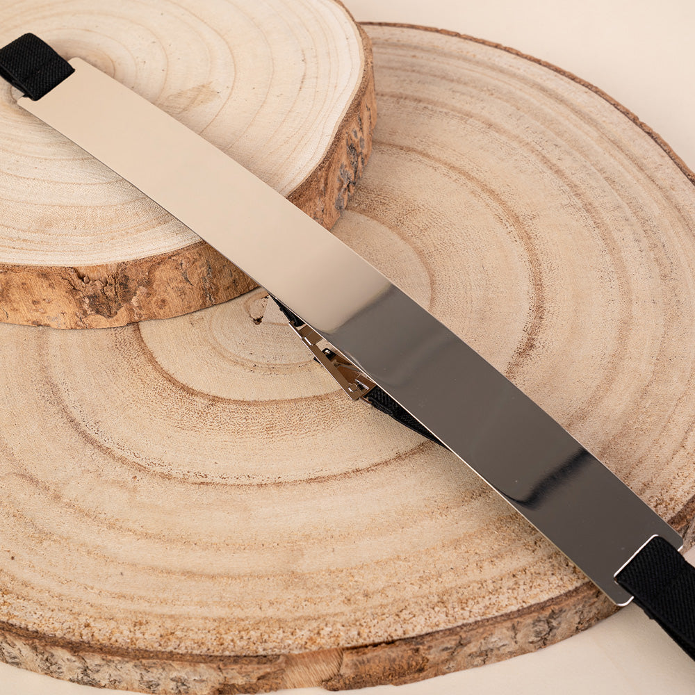 CINTURA ELASTICA CON PLACCA LUNGA IN METALLO SEMI RIGIDA