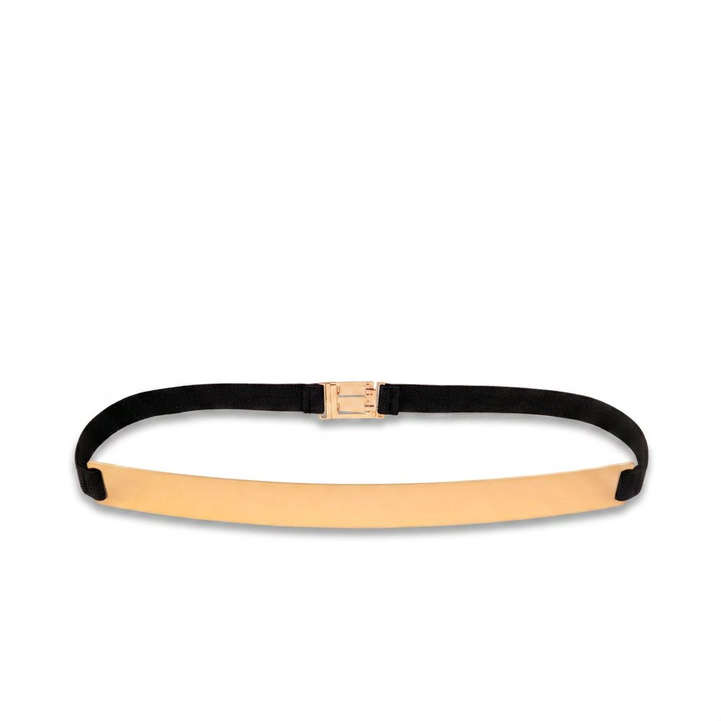 CINTURA ELASTICA CON PLACCA LUNGA IN METALLO SEMI RIGIDA